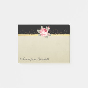Moderne Elegante Girly, Black, Cream, Rose Post-it Klebezettel