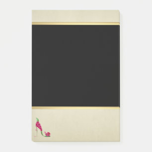 Moderne elegante girly, Schwarz, Creme, Blumenabsa Post-it Klebezettel