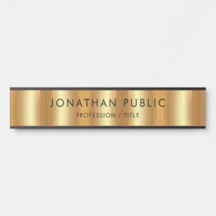 Moderne elegante Glam Black and Gold-Vorlage Luxus Türschild
