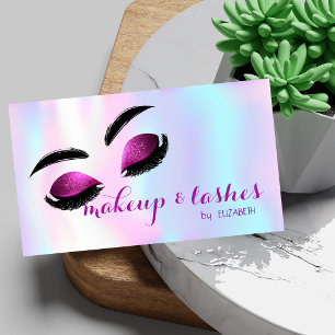 Moderne Elegante Glitter Wimpern, Make-up Holograf Visitenkarte