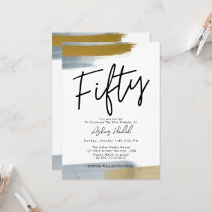 Moderne elegante Gold 50. Geburtstagsparty Einladung