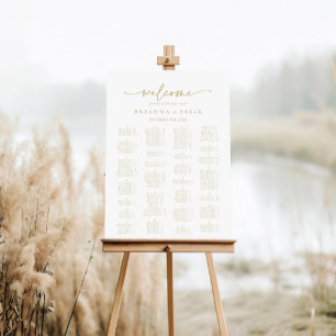 Moderne elegante Gold Alphabetische Sitzkarte Poster