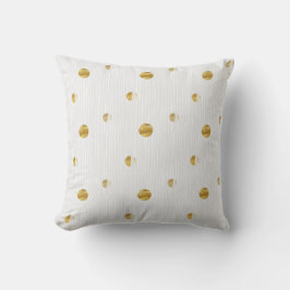 Moderne elegante Gold Beige Dots Stripes Kissen