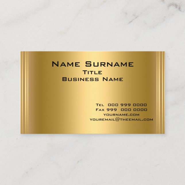 Moderne elegante Gold Business Cards Visitenkarte (Vorderseite)