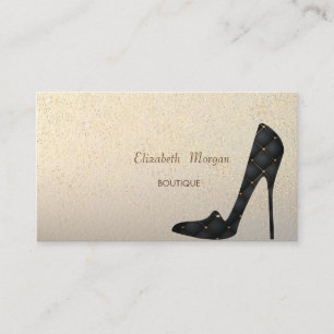 Moderne, elegante Gold Confetti, High Heels Visitenkarte