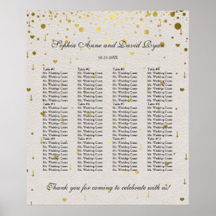 Moderne elegante Gold Confetti Hochzeitskarte Poster