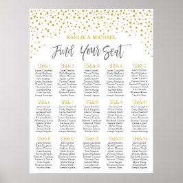 Moderne elegante Gold Confetti Hochzeitskarte Poster