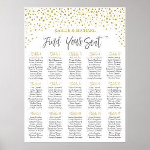 Moderne elegante Gold Confetti Hochzeitskarte Poster