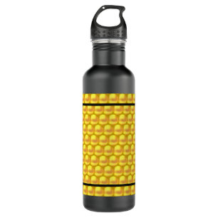 Moderne, elegante Gold Dots & Black Stripes Edelstahlflasche
