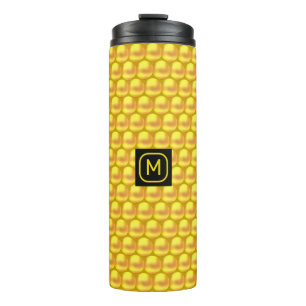 Moderne, elegante Gold Dots & Monogram Thermosbecher