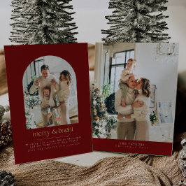 Moderne Elegante Gold Foil Foto Weihnachtskarte Folien Feiertagskarte