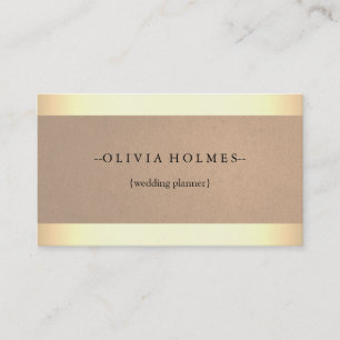 Moderne Elegante Gold Foil Metal Beruflich Visitenkarte