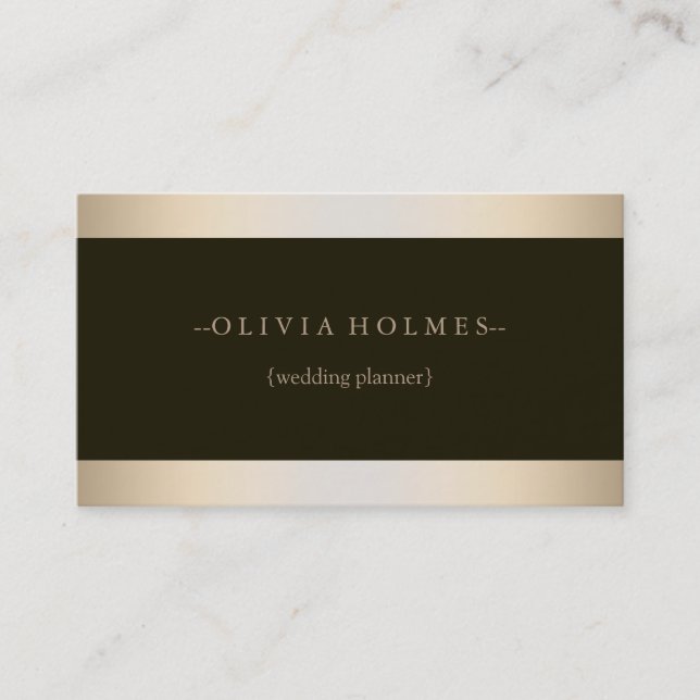 Moderne Elegante Gold Foil Metal Beruflich Visitenkarte (Vorderseite)