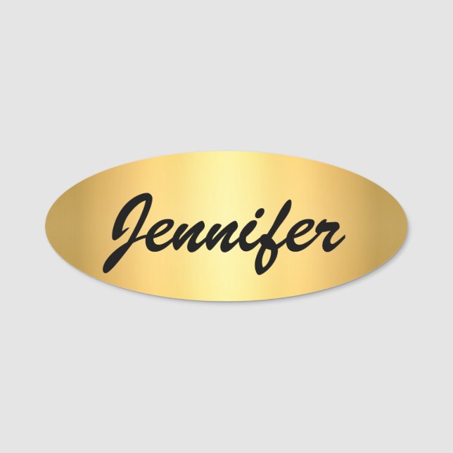 Moderne, elegante Gold-Metallic-Schrift Namensschild (Vorderseite)