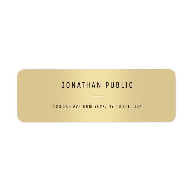 Moderne Elegante Gold Minimalistische Rückkehr (Vorne)