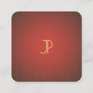 Moderne elegante Gold Monogram Red Template Luxus Quadratische Visitenkarte