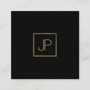 Moderne elegante Gold Monogramm Luxuriöse Vorlage Quadratische Visitenkarte