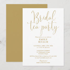 Moderne Elegante Gold Script Bridal Tea Party Dusc Einladung