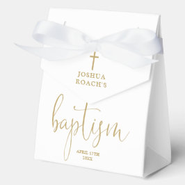 Moderne elegante Gold Script Taufe Fvor Box Geschenkschachtel