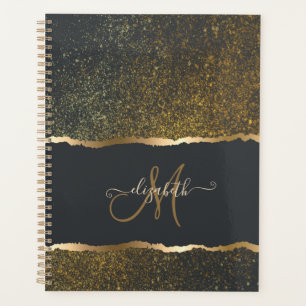 Moderne elegante Gold-Touch-Monogramm Planer