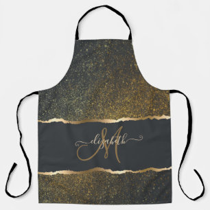 Moderne elegante Gold-Touch-Monogramm Schürze