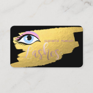 Moderne Elegante Gold, Wimpern, Maskenbildnerin Visitenkarte