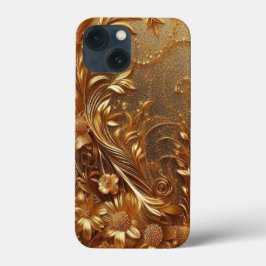 Moderne, elegante goldene Blütenkurve Case-Mate iPhone Hülle
