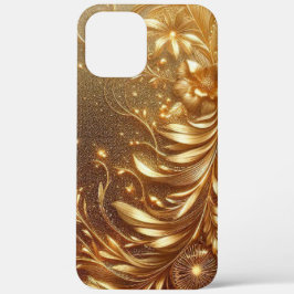 Moderne, elegante goldene Blütenkurve Case-Mate iPhone Hülle