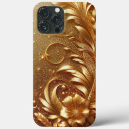 Moderne, elegante goldene Blütenkurve Case-Mate iPhone Hülle