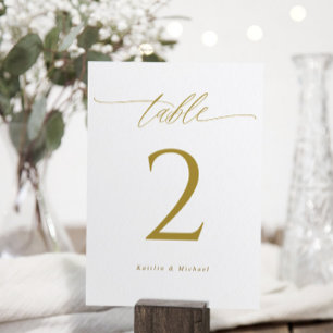 Moderne elegante goldene Hochzeit Doppeltisch Zahl