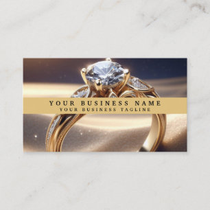 Moderne elegante goldene Juwelier-Diamant-Ringe Visitenkarte