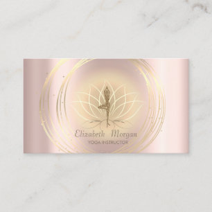 Moderne elegante goldene Kreise Lotus Yoga Mädchen Visitenkarte