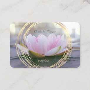 Moderne elegante goldene Kreise rosa Lotus Visitenkarte