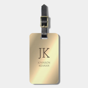 Moderne elegante goldene metallische monogrammiert gepäckanhänger
