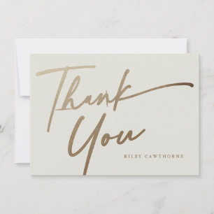 Moderne elegante goldene Schrift Boho-Brautparty Dankeskarte