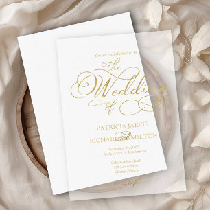 Moderne elegante goldene Schrift Hochzeit