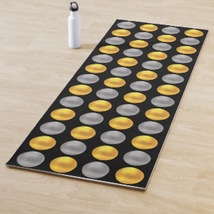 Moderne elegante goldene und silberne Punkte auf S Yogamatte