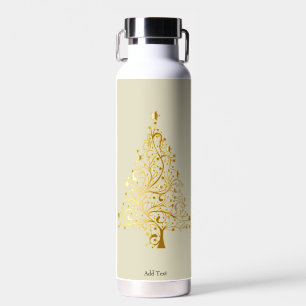 Moderne Elegante Goldene Weihnachtsbaume Personali Trinkflasche