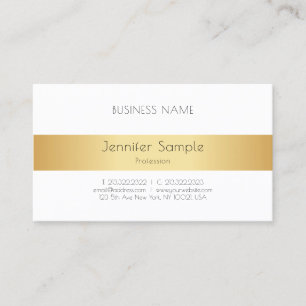 Moderne elegante goldene weiße personalisierte Vor Visitenkarte