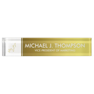 Moderne elegante Goldfolie mit Monogramm Namensplakette