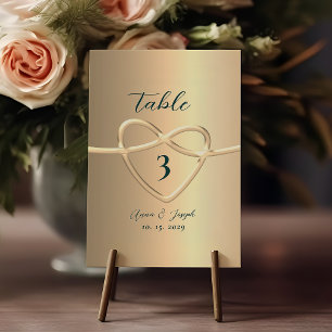 Moderne elegante Goldfolien-Hochzeit Tischnummer