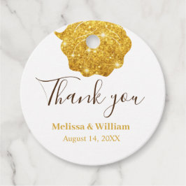 Moderne, elegante Goldhochzeit Rose Vielen Dank Geschenkanhänger