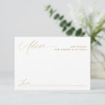 Moderne elegante Goldkalligraphie-Hochzeit Hinweiskarte<br><div class="desc">Elegant & Modern Gold Calligraphy Wedding Advice Card : Diese Karte bietet Platz für Ihre Gäste,  um Ratschläge oder Wünsche auszufüllen. Es zeichnet sich durch goldromantische Kalligraphie und einen modernen Look aus.</div>