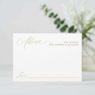 Moderne elegante Goldkalligraphie-Hochzeit Hinweiskarte