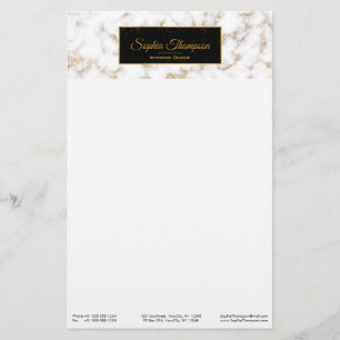 Moderne elegante Goldmarmor-Bezeichnung - Statione Briefpapier
