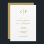 Moderne, elegante Goldmonogramm-Hochzeit Einladung<br><div class="desc">Diese schicke,  minimalistische Goldhochzeit-Einladung kann mit Ihren Monogramm-Initialen und Hochzeitstag-Informationen personalisiert werden. Entwickelt von Thisisnotme©</div>