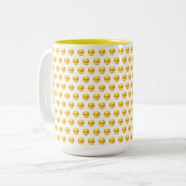 Moderne elegante Goldpunkte auf Weiß Zweifarbige Tasse (Vorderseite Links)