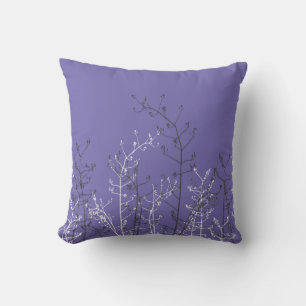 Moderne elegante graue Blume auf Periwinkle Blue Kissen