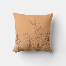 Moderne Elegante Gray Blume auf Light Tan Brown Kissen