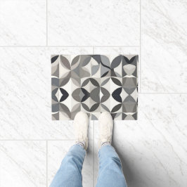 Moderne Elegante Gray Floral Fußmatte